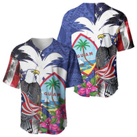 United States Guam Baseball Jersey USA Eagle Guahan Seal Bougainvillea - Wonder Print Shop