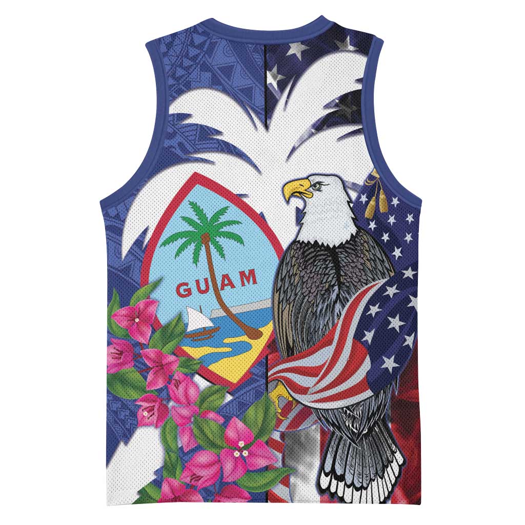 United States Guam Basketball Jersey USA Eagle Guahan Seal Bougainvillea - Wonder Print Shop