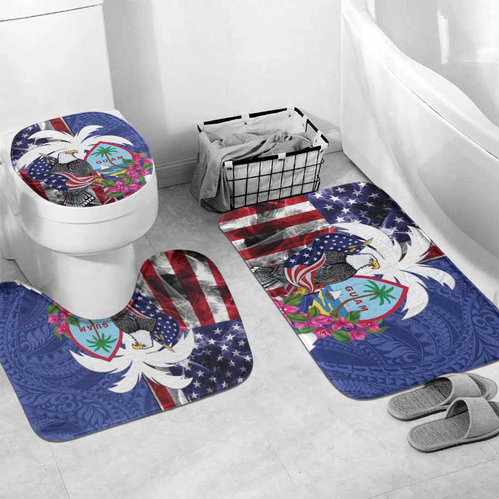 United States Guam Bathroom Set USA Eagle Guahan Seal Bougainvillea - Wonder Print Shop