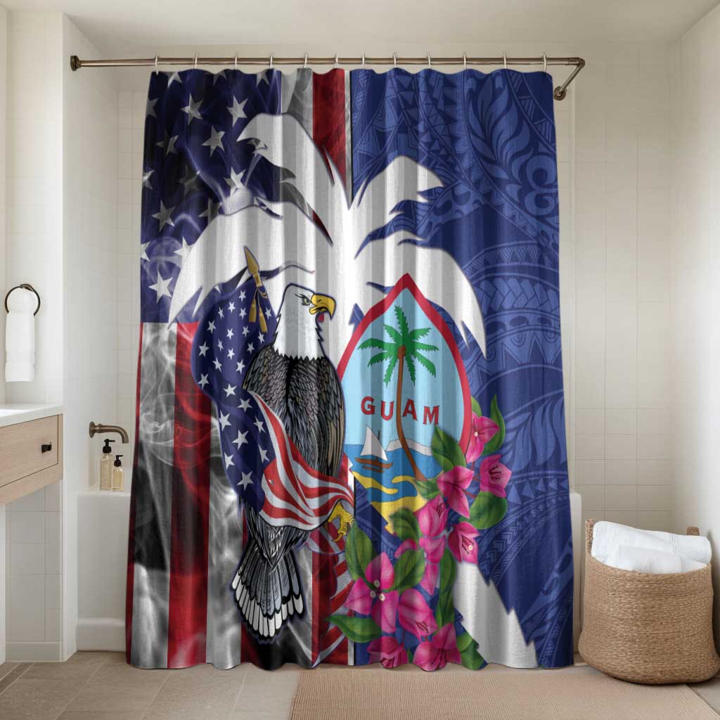 United States Guam Bathroom Set USA Eagle Guahan Seal Bougainvillea - Wonder Print Shop