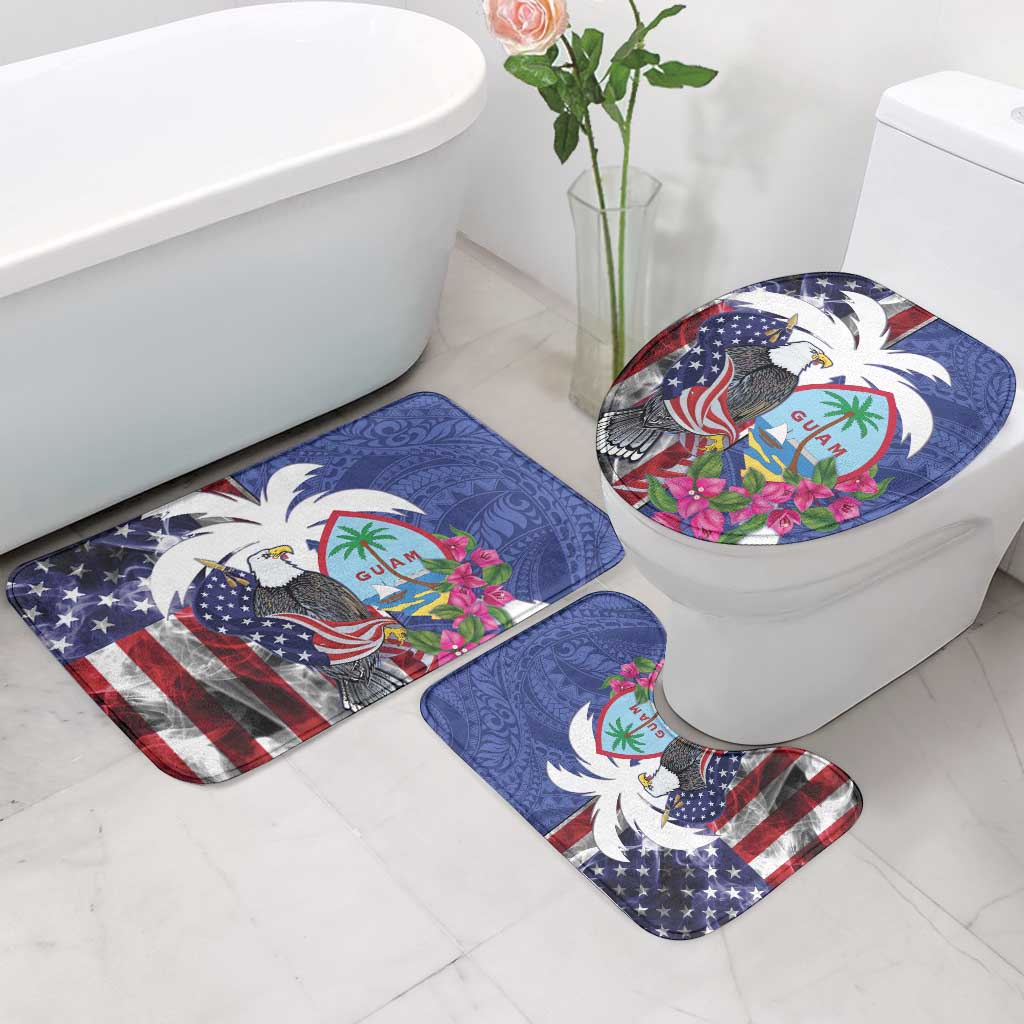 United States Guam Bathroom Set USA Eagle Guahan Seal Bougainvillea - Wonder Print Shop