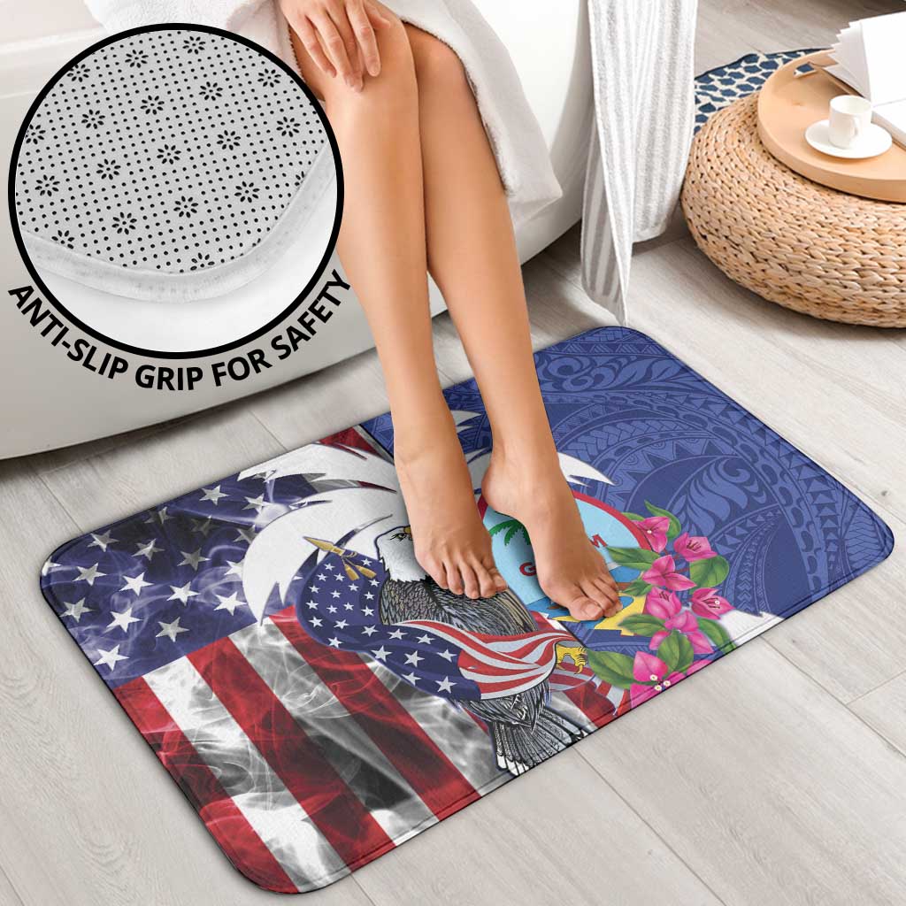 United States Guam Bathroom Set USA Eagle Guahan Seal Bougainvillea - Wonder Print Shop