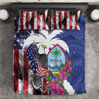 United States Guam Bedding Set USA Eagle Guahan Seal Bougainvillea - Wonder Print Shop