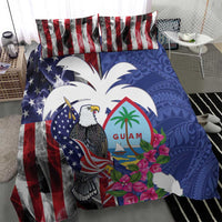 United States Guam Bedding Set USA Eagle Guahan Seal Bougainvillea - Wonder Print Shop