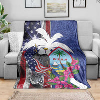 United States Guam Blanket USA Eagle Guahan Seal Bougainvillea - Wonder Print Shop