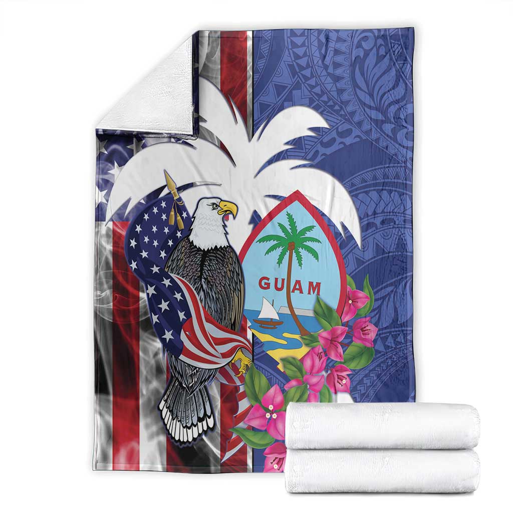 United States Guam Blanket USA Eagle Guahan Seal Bougainvillea - Wonder Print Shop