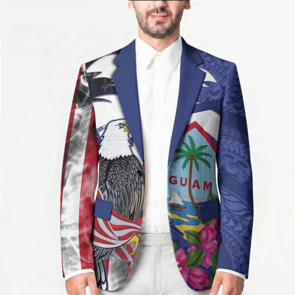 United States Guam Blazer USA Eagle Guahan Seal Bougainvillea - Wonder Print Shop