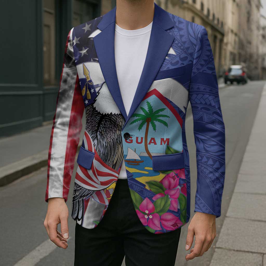 United States Guam Blazer USA Eagle Guahan Seal Bougainvillea - Wonder Print Shop
