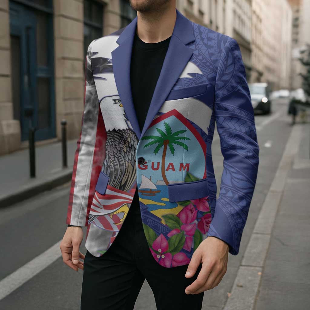 United States Guam Blazer USA Eagle Guahan Seal Bougainvillea - Wonder Print Shop