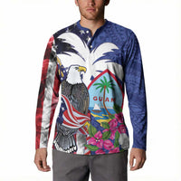 United States Guam Button Sweatshirt USA Eagle Guahan Seal Bougainvillea - Wonder Print Shop