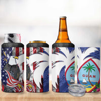 United States Guam 4 in 1 Can Cooler Tumbler USA Eagle Guahan Seal Bougainvillea - Wonder Print Shop