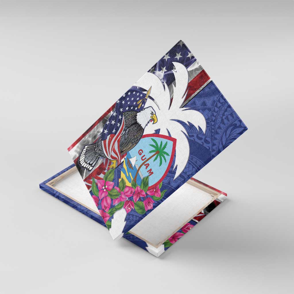 United States Guam Canvas Wall Art USA Eagle Guahan Seal Bougainvillea - Wonder Print Shop