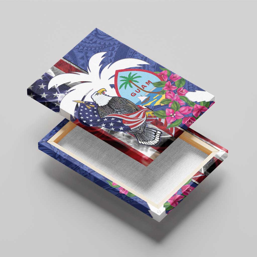 United States Guam Canvas Wall Art USA Eagle Guahan Seal Bougainvillea - Wonder Print Shop