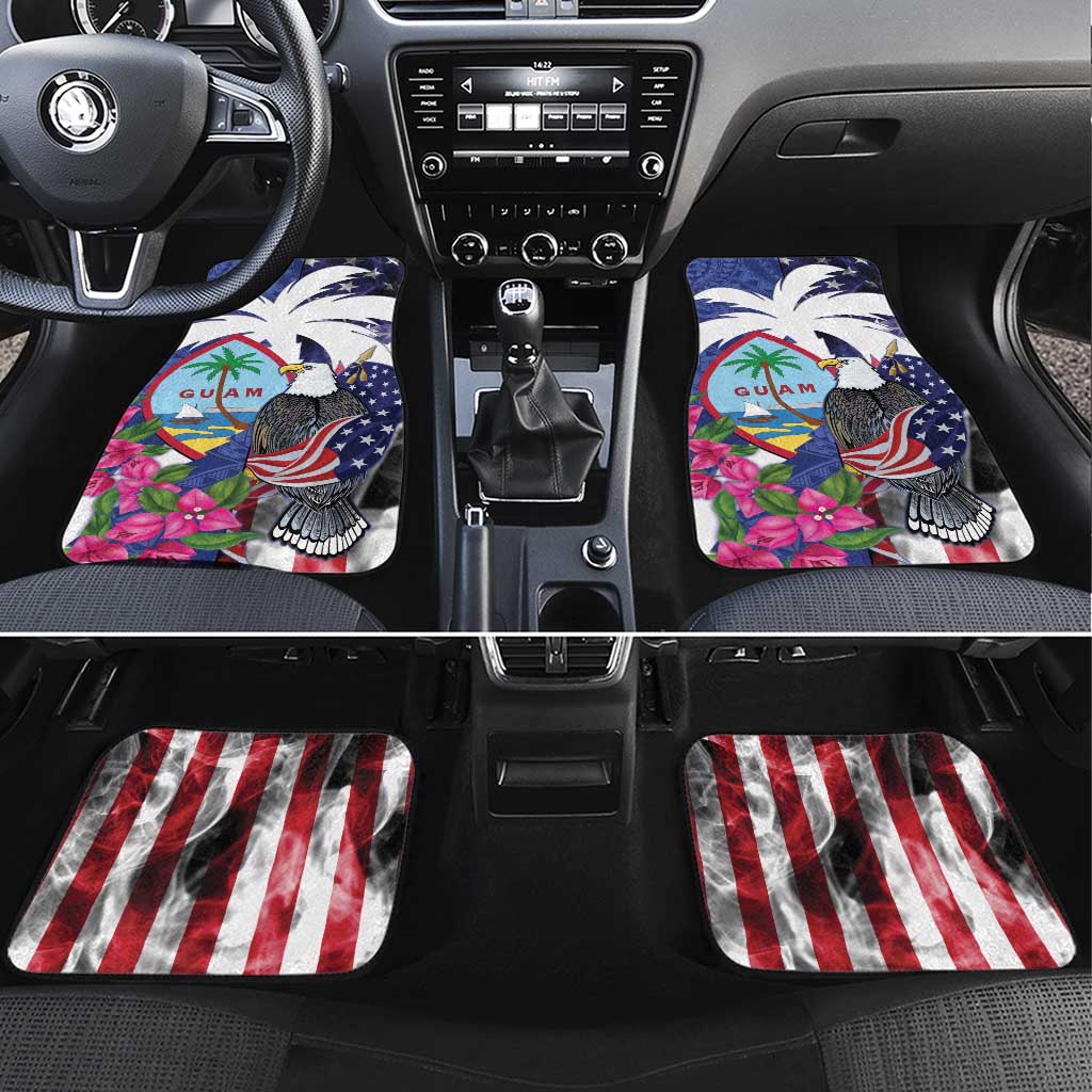 United States Guam Car Mats USA Eagle Guahan Seal Bougainvillea - Wonder Print Shop