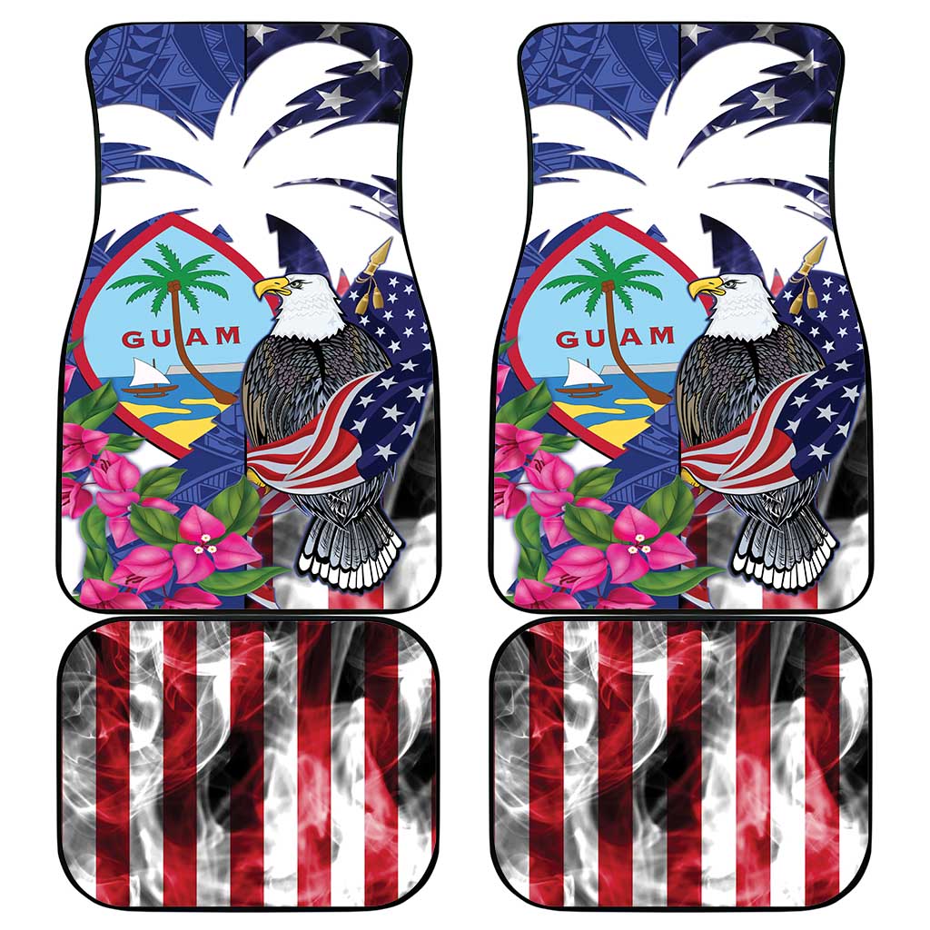 United States Guam Car Mats USA Eagle Guahan Seal Bougainvillea - Wonder Print Shop