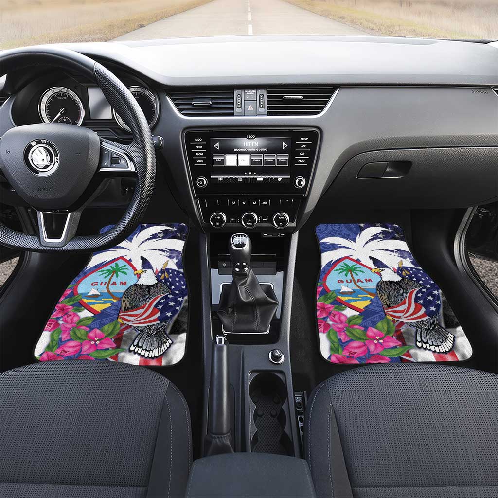 United States Guam Car Mats USA Eagle Guahan Seal Bougainvillea - Wonder Print Shop