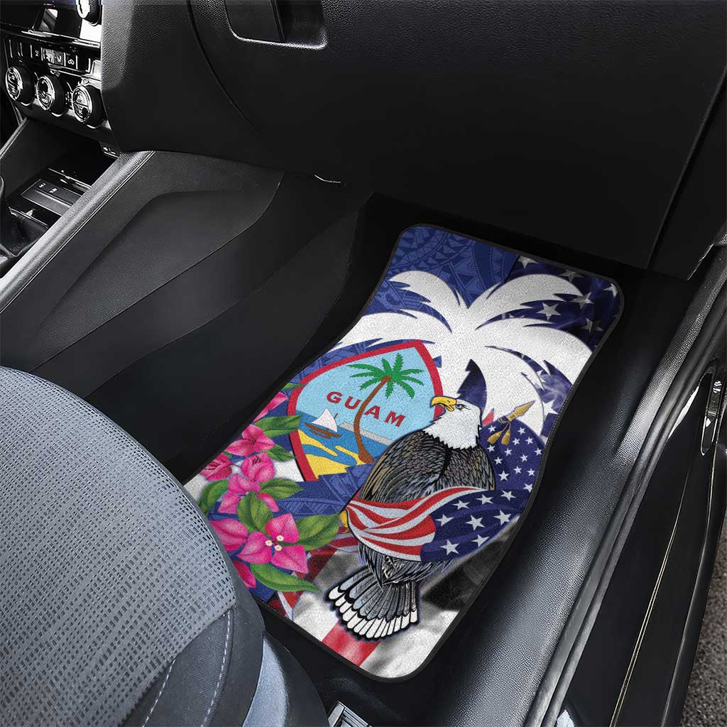 United States Guam Car Mats USA Eagle Guahan Seal Bougainvillea - Wonder Print Shop