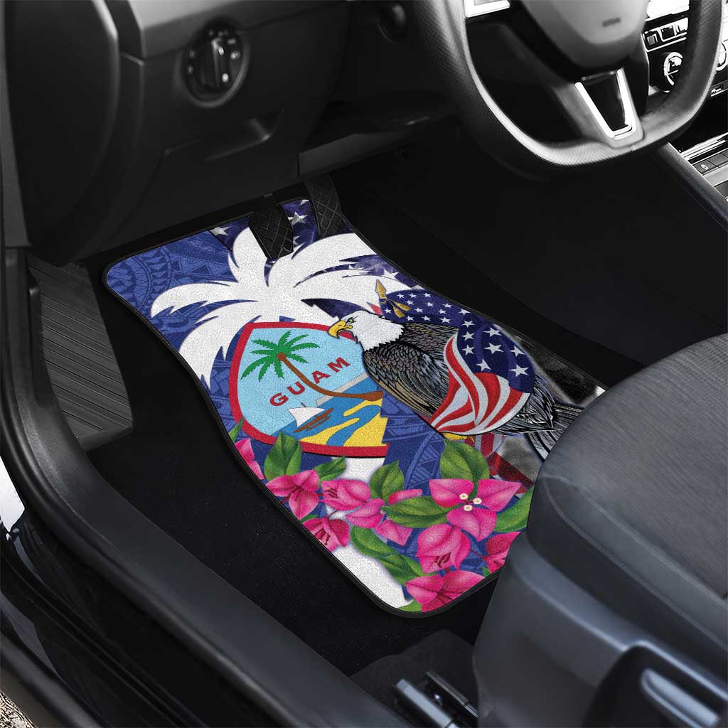 United States Guam Car Mats USA Eagle Guahan Seal Bougainvillea - Wonder Print Shop