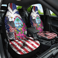 United States Guam Car Seat Cover USA Eagle Guahan Seal Bougainvillea - Wonder Print Shop