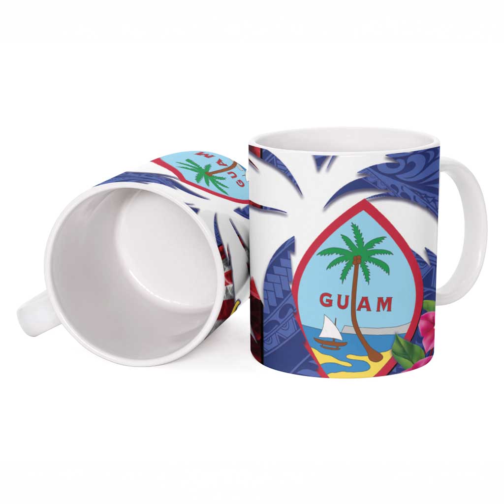 United States Guam Ceramic Mug USA Eagle Guahan Seal Bougainvillea - Wonder Print Shop