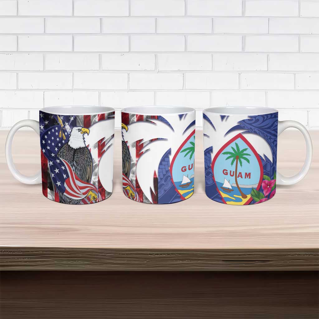 United States Guam Ceramic Mug USA Eagle Guahan Seal Bougainvillea - Wonder Print Shop