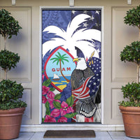 United States Guam Door Cover USA Eagle Guahan Seal Bougainvillea - Wonder Print Shop