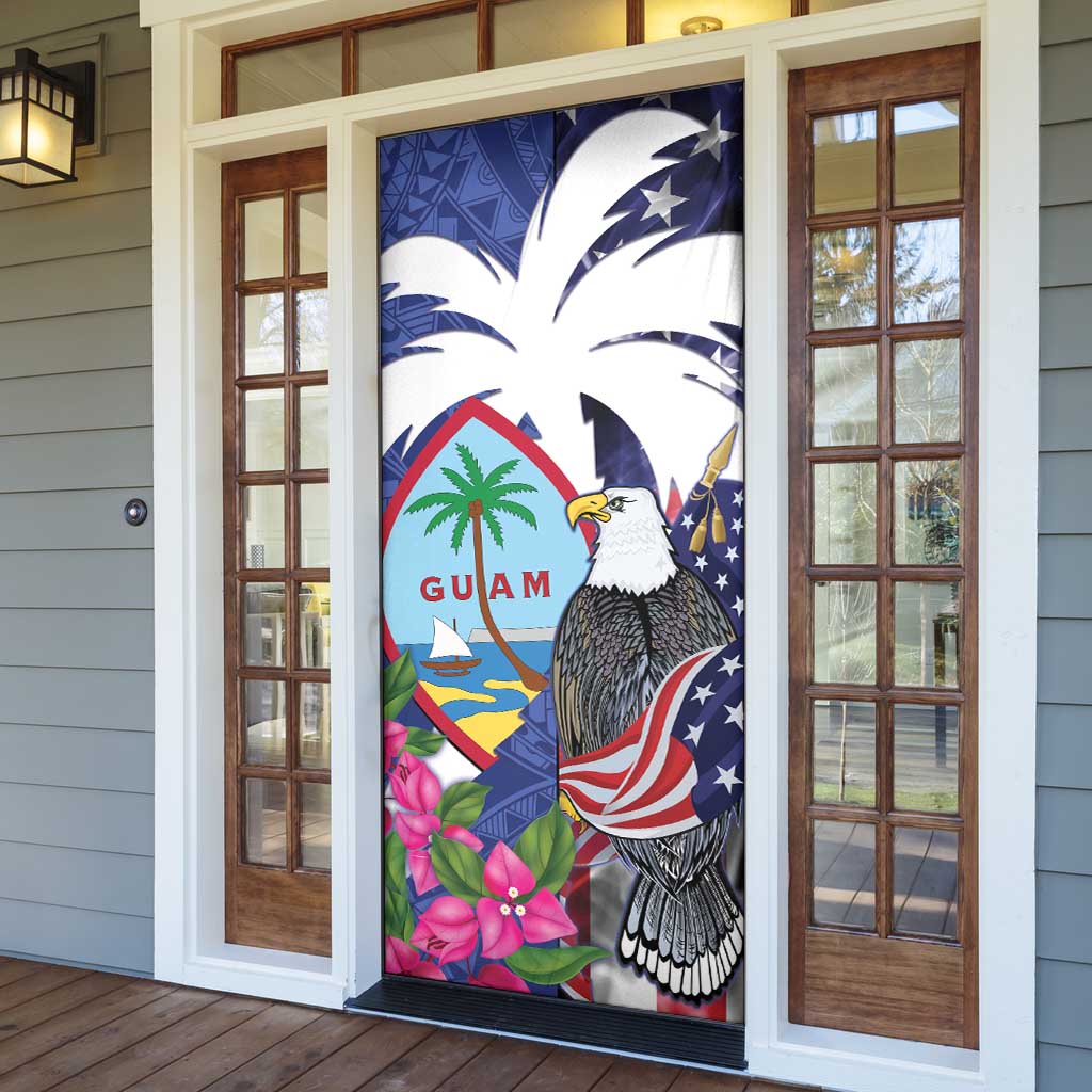 United States Guam Door Cover USA Eagle Guahan Seal Bougainvillea - Wonder Print Shop