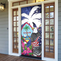 United States Guam Door Cover USA Eagle Guahan Seal Bougainvillea - Wonder Print Shop