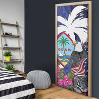 United States Guam Door Cover USA Eagle Guahan Seal Bougainvillea - Wonder Print Shop