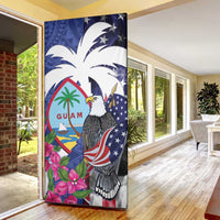 United States Guam Door Cover USA Eagle Guahan Seal Bougainvillea - Wonder Print Shop