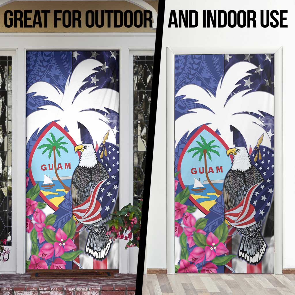 United States Guam Door Cover USA Eagle Guahan Seal Bougainvillea - Wonder Print Shop