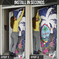 United States Guam Door Cover USA Eagle Guahan Seal Bougainvillea - Wonder Print Shop