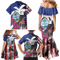 United States Guam Family Matching Mermaid Dress and Hawaiian Shirt USA Eagle Guahan Seal Bougainvillea - Wonder Print Shop