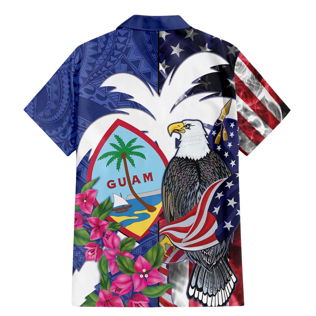 United States Guam Family Matching Mermaid Dress and Hawaiian Shirt USA Eagle Guahan Seal Bougainvillea - Wonder Print Shop