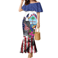 United States Guam Family Matching Mermaid Dress and Hawaiian Shirt USA Eagle Guahan Seal Bougainvillea - Wonder Print Shop