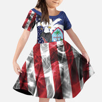 United States Guam Family Matching Puletasi and Hawaiian Shirt USA Eagle Guahan Seal Bougainvillea - Wonder Print Shop