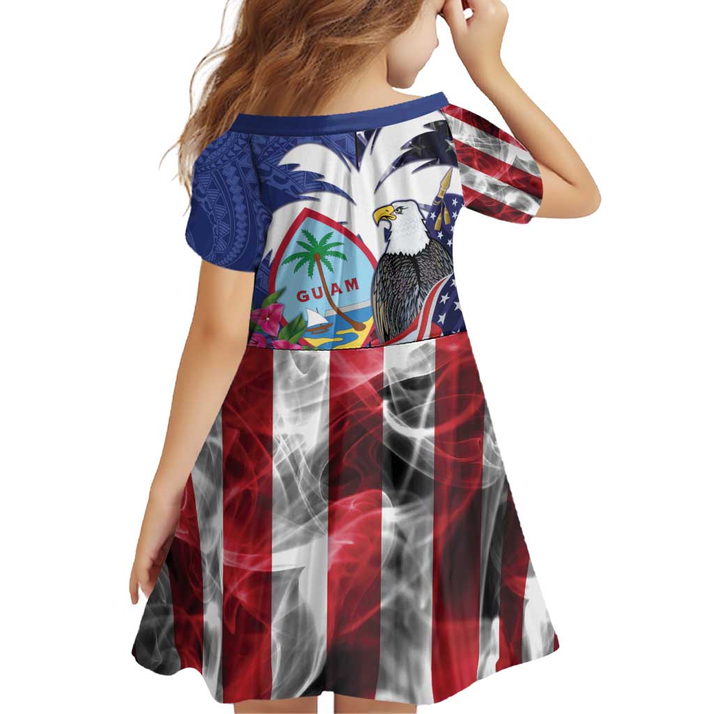 United States Guam Family Matching Puletasi and Hawaiian Shirt USA Eagle Guahan Seal Bougainvillea - Wonder Print Shop