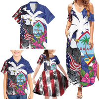 United States Guam Family Matching Summer Maxi Dress and Hawaiian Shirt USA Eagle Guahan Seal Bougainvillea - Wonder Print Shop