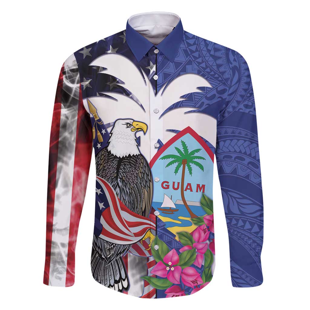 United States Guam Family Matching Summer Maxi Dress and Hawaiian Shirt USA Eagle Guahan Seal Bougainvillea - Wonder Print Shop