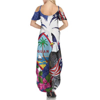 United States Guam Family Matching Summer Maxi Dress and Hawaiian Shirt USA Eagle Guahan Seal Bougainvillea - Wonder Print Shop