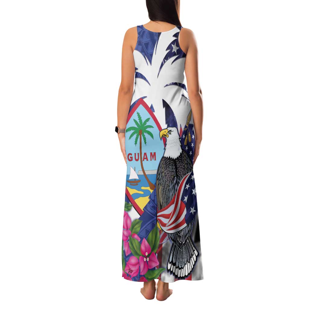 United States Guam Family Matching Tank Maxi Dress and Hawaiian Shirt USA Eagle Guahan Seal Bougainvillea - Wonder Print Shop
