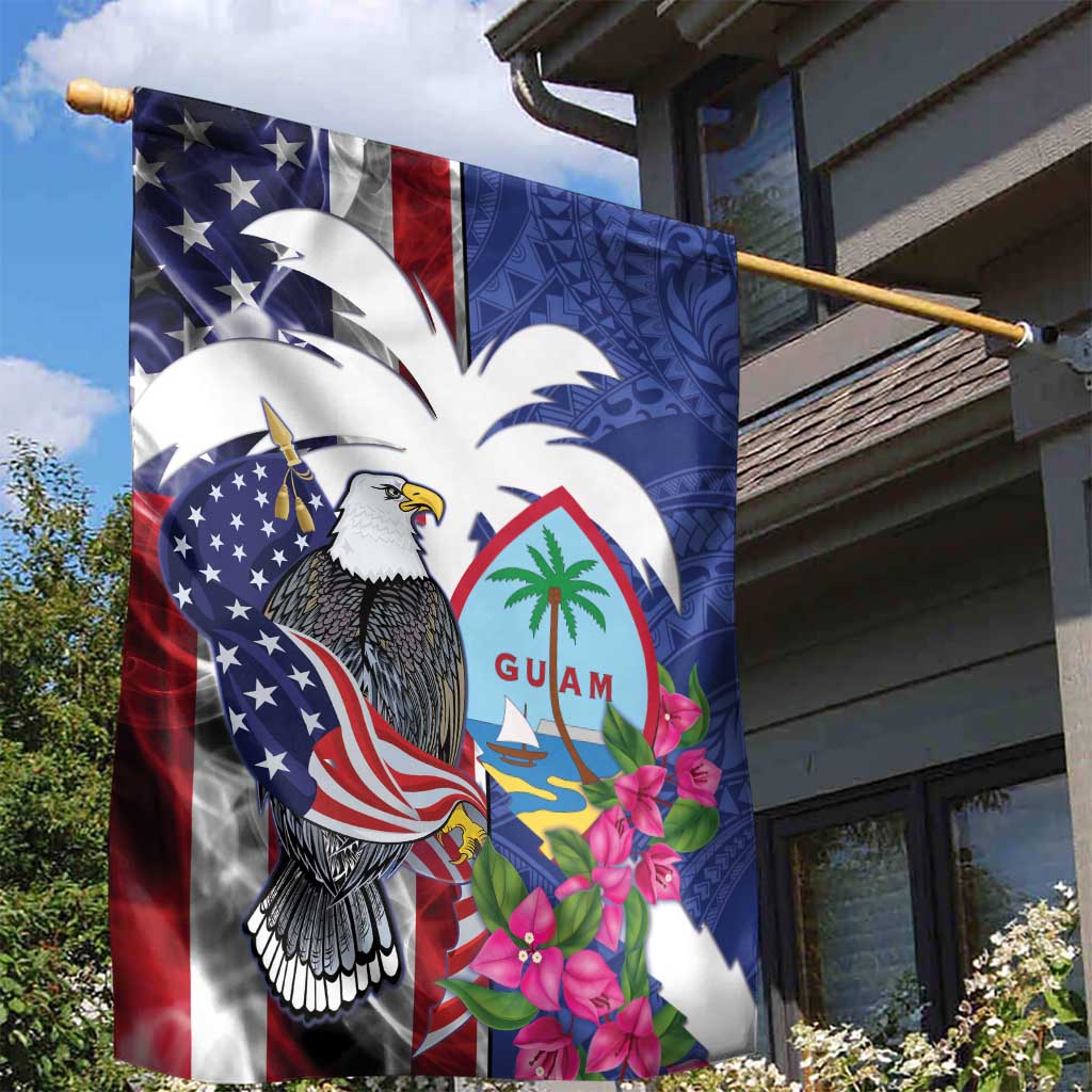 United States Guam Garden Flag USA Eagle Guahan Seal Bougainvillea - Wonder Print Shop