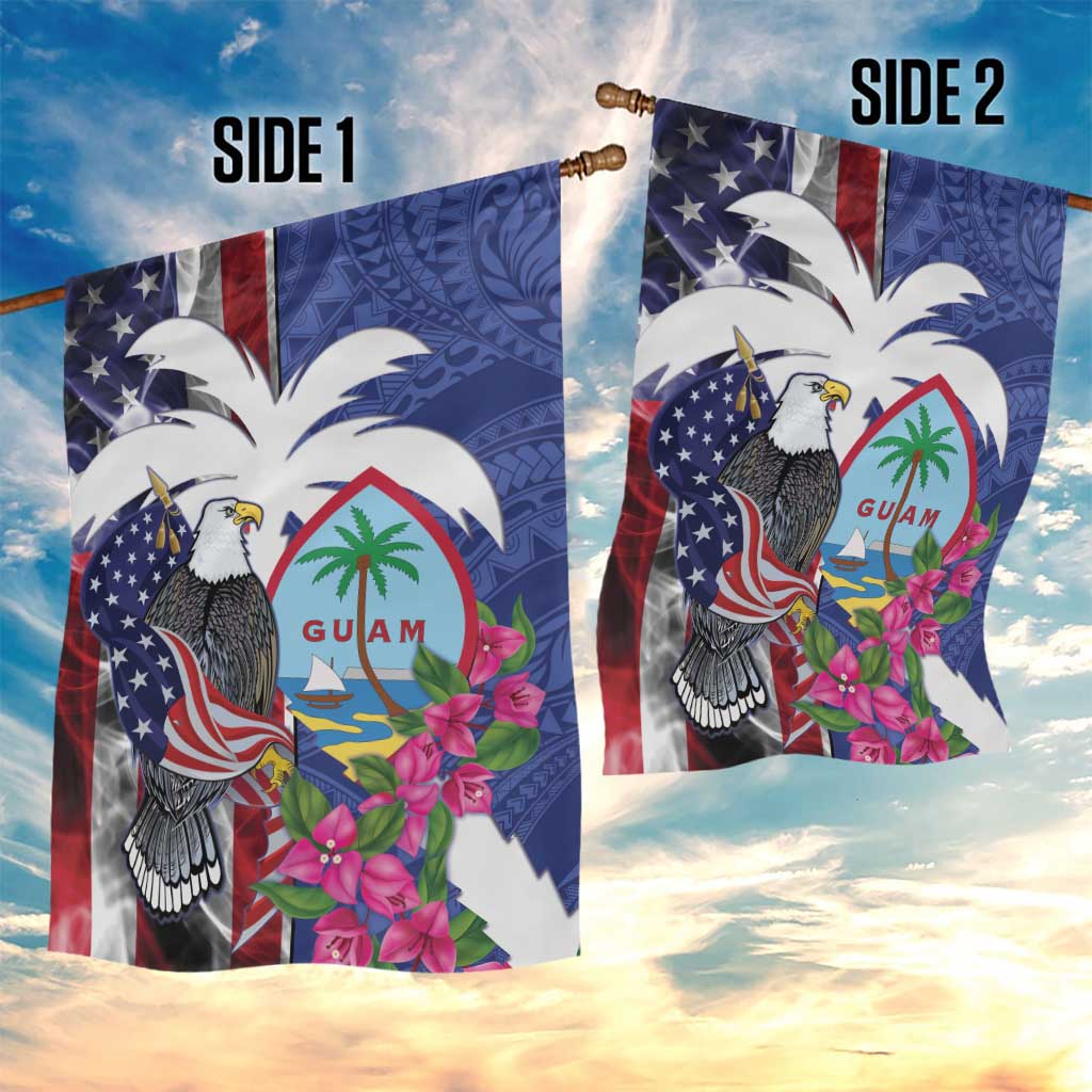 United States Guam Garden Flag USA Eagle Guahan Seal Bougainvillea - Wonder Print Shop