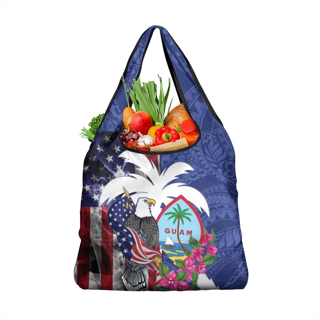 United States Guam Grocery Bag USA Eagle Guahan Seal Bougainvillea - Wonder Print Shop
