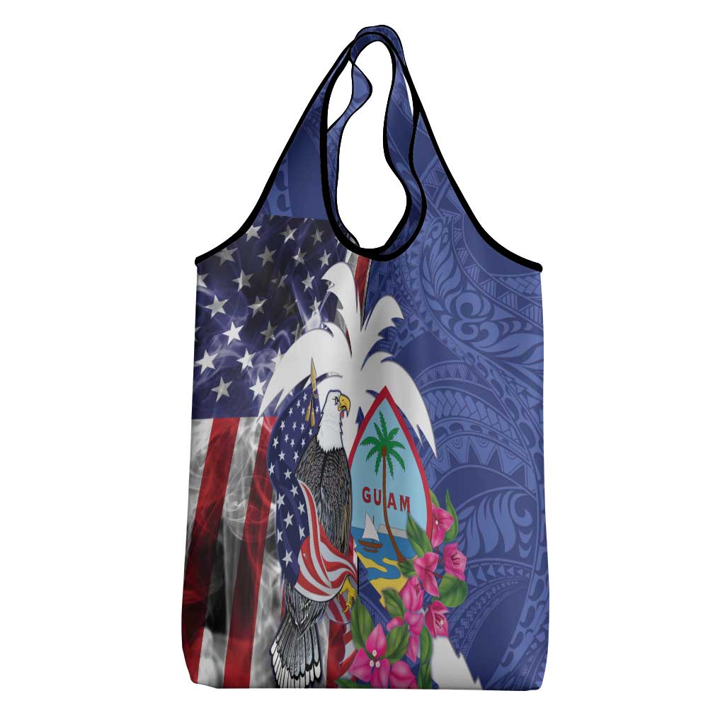 United States Guam Grocery Bag USA Eagle Guahan Seal Bougainvillea - Wonder Print Shop