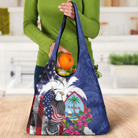 United States Guam Grocery Bag USA Eagle Guahan Seal Bougainvillea - Wonder Print Shop
