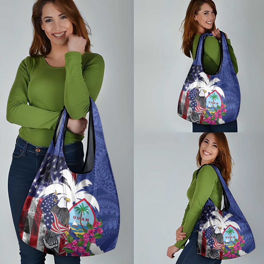 United States Guam Grocery Bag USA Eagle Guahan Seal Bougainvillea - Wonder Print Shop