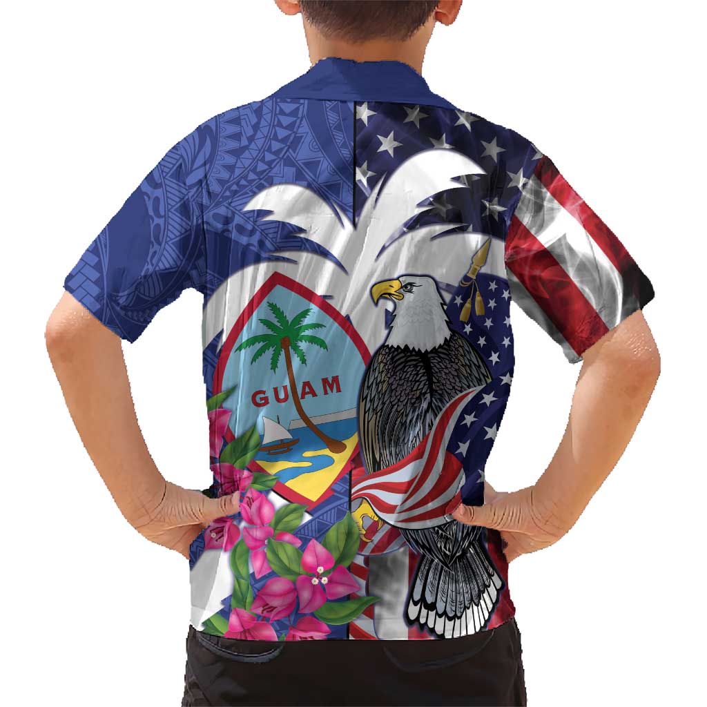 United States Guam Hawaiian Shirt USA Eagle Guahan Seal Bougainvillea - Wonder Print Shop