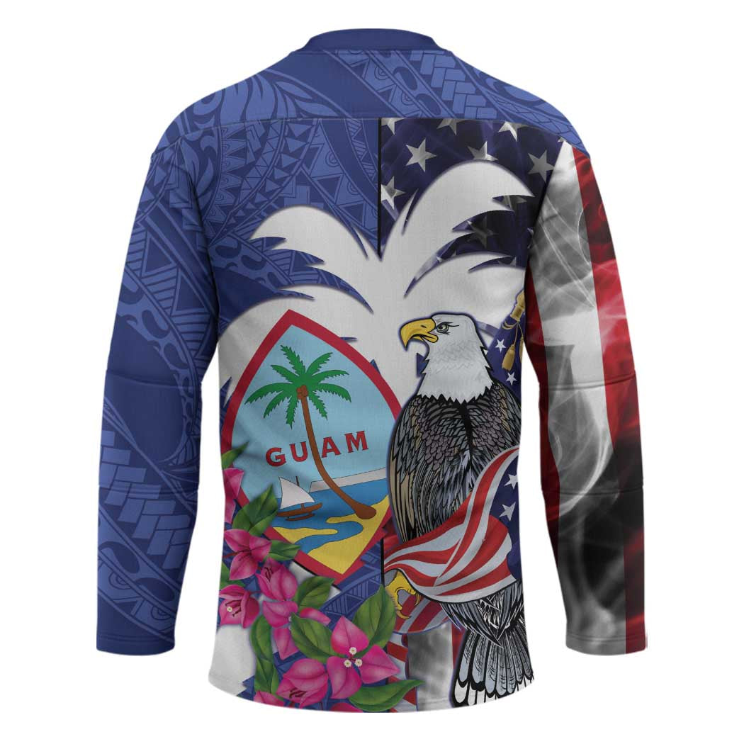 United States Guam Hockey Jersey USA Eagle Guahan Seal Bougainvillea - Wonder Print Shop