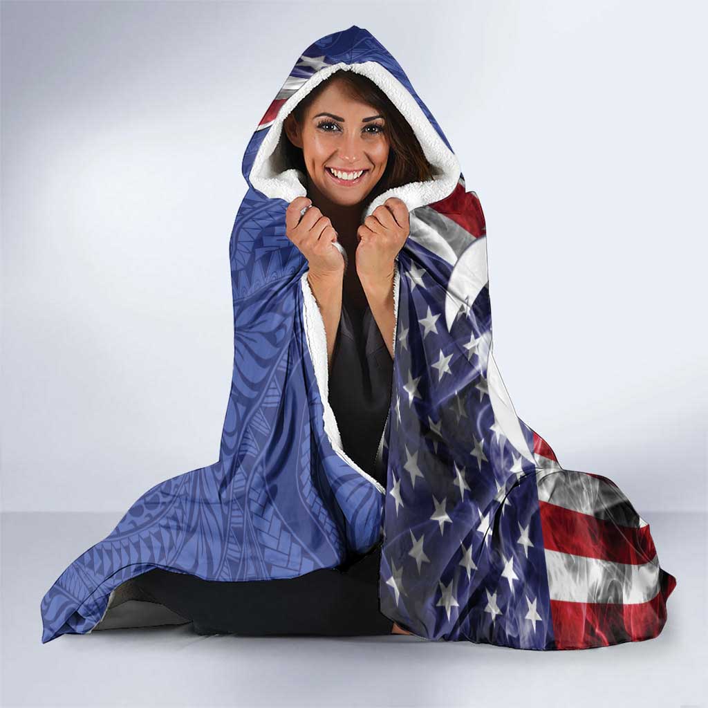 United States Guam Hooded Blanket USA Eagle Guahan Seal Bougainvillea - Wonder Print Shop